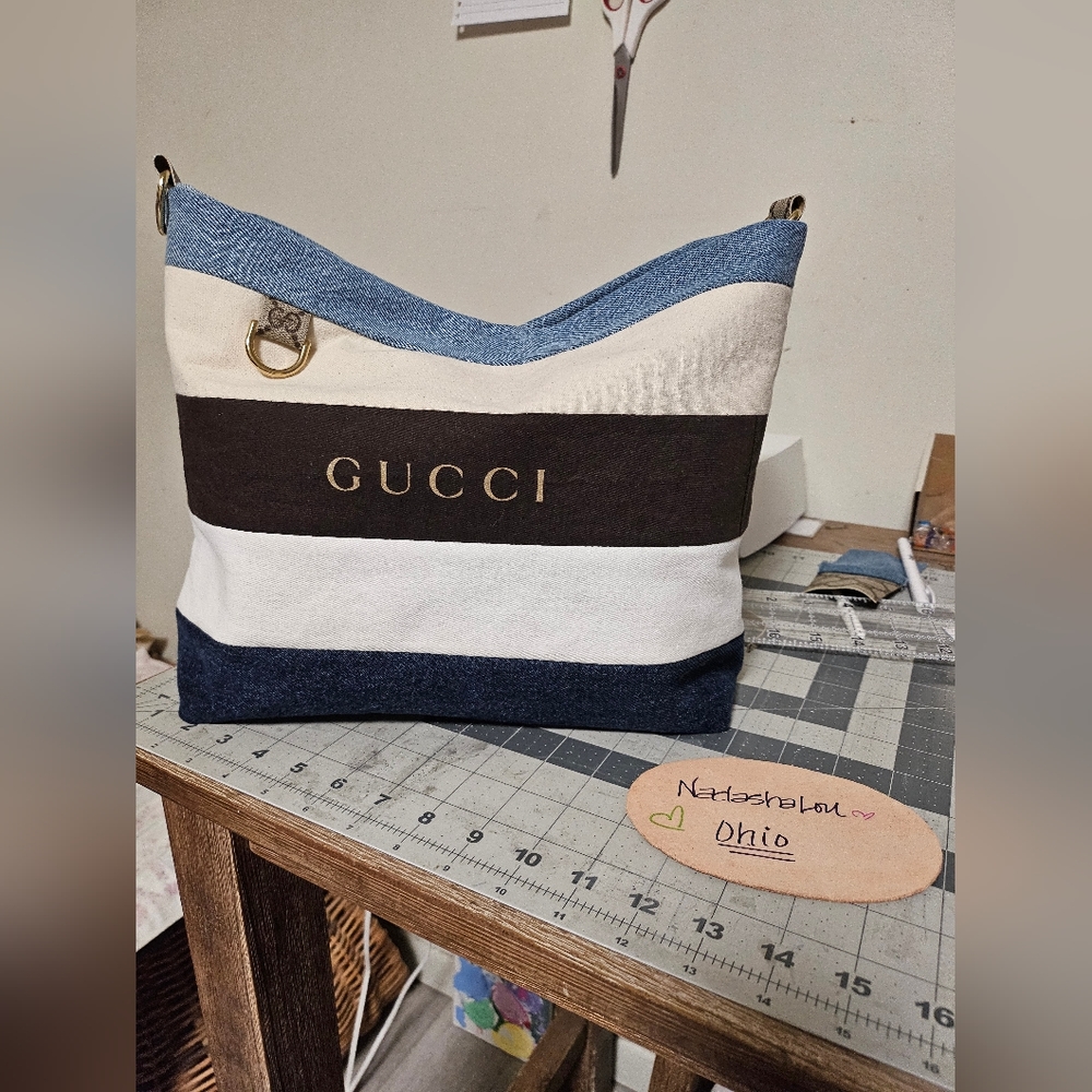 ❌️SOLD❌️Repurposed Upcycled GG Shoulder bag made with authentic canvas